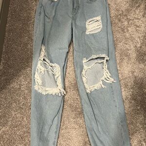 Baga Label Distressed Blue Jeans
